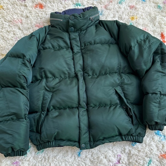 Vintage 90s Y2K Nautica Reversible Goose Down Puffer Jacket - Picture 2 of 7